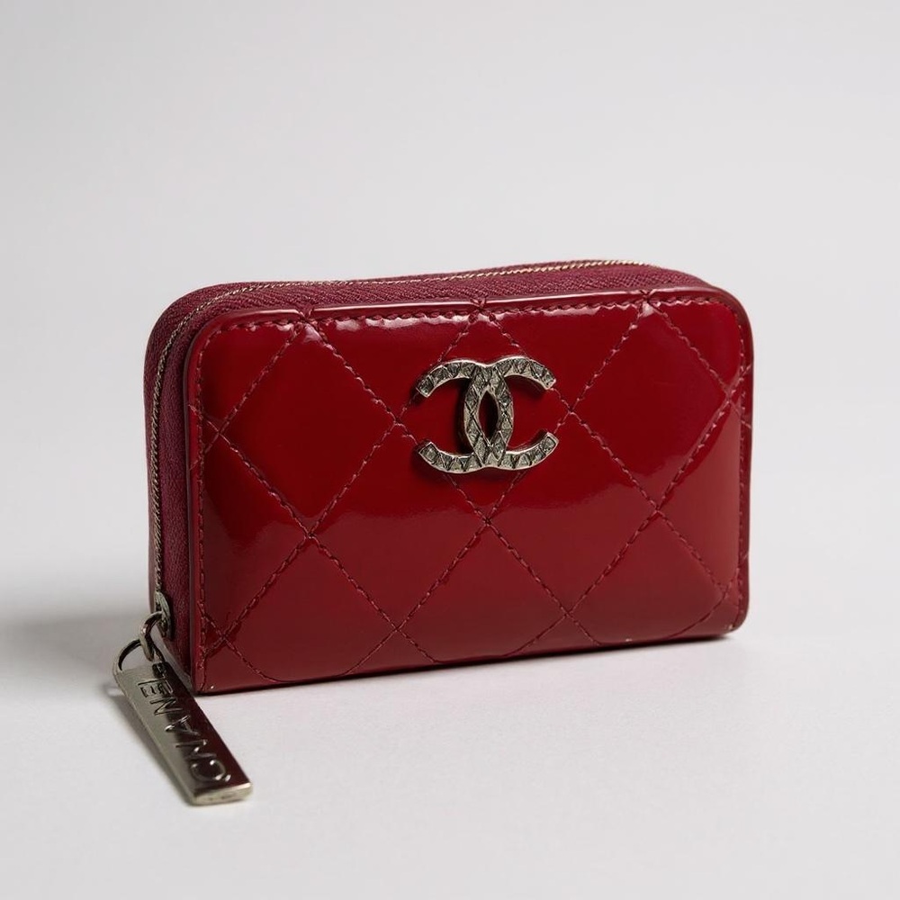 Chanel Pink Quilted Card Holder with Signature Logo